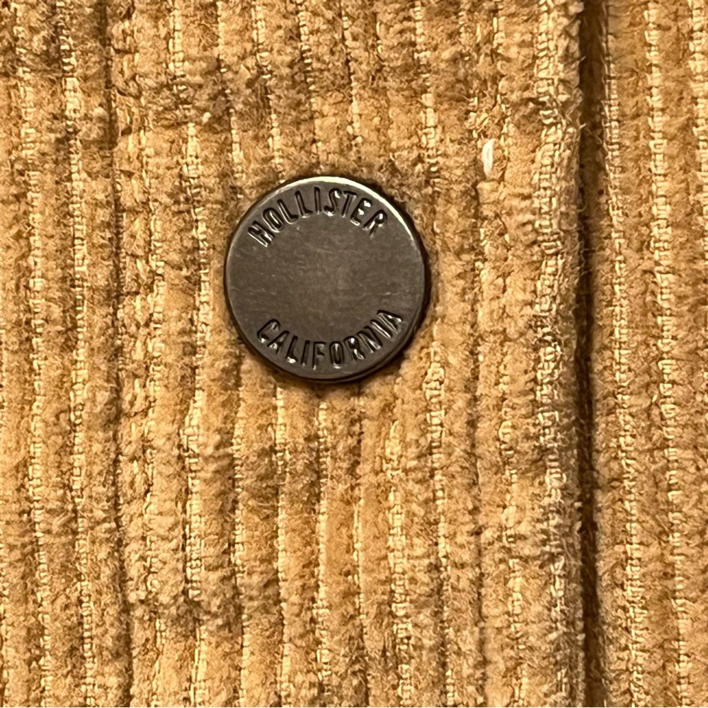 Hollister Tan Corduroy Hooded Jacket | Snap Front | Size Small | Great Condition - Picture 3 of 4